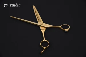 MT-70F Gold Luxury 24K Gold-Plated VG10 Natural Scissor | Anti-Static Pro